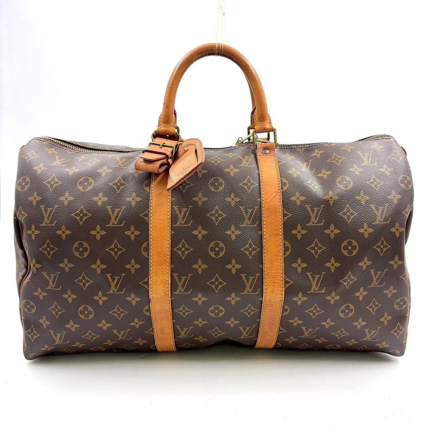 Louis Vuitton Keepall 50 Monogram Leather Brown Light Boston Bag Gold
