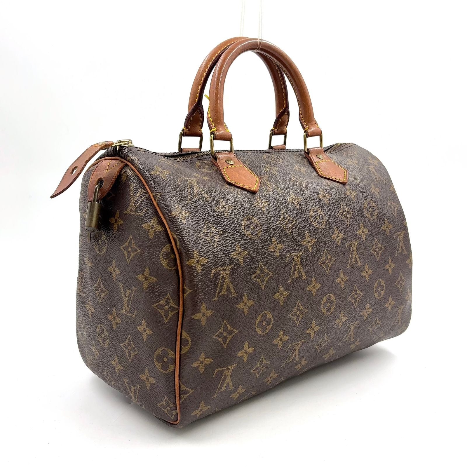 Louis Vuitton Speedy 30 Monogram Leather Brown Light Handbag Gold — view 2