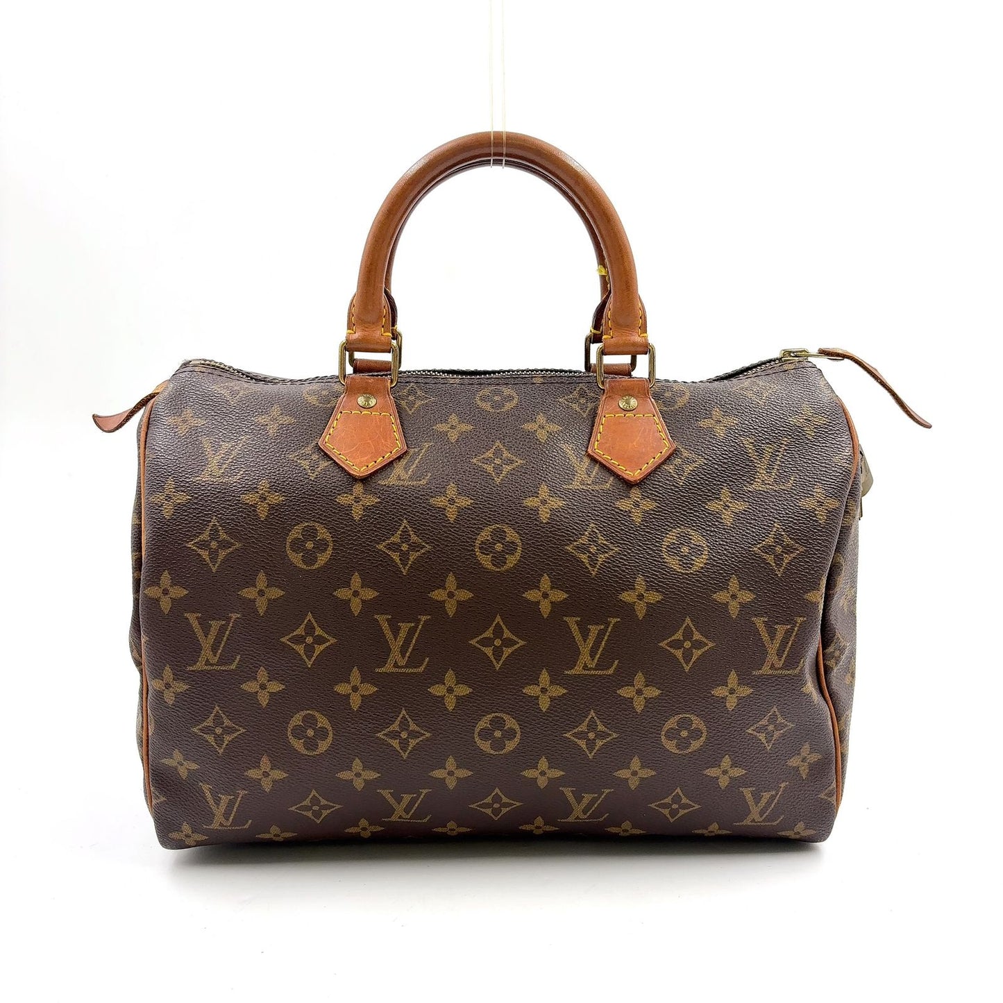 Louis Vuitton Speedy 30 Monogram Leather Brown Light Handbag Gold