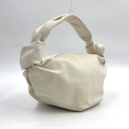 Bottega Veneta Double Knot Mini Hobo Lambskin White Handbag Gold — view 2