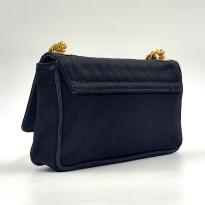 Dolce & Gabbana Bijou Mini Satin Black Chain Shoulder Bag Gold — view 2
