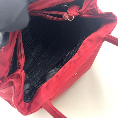 Prada Tessuto City Nylon Bordeaux Tote Bag Silver — view 3
