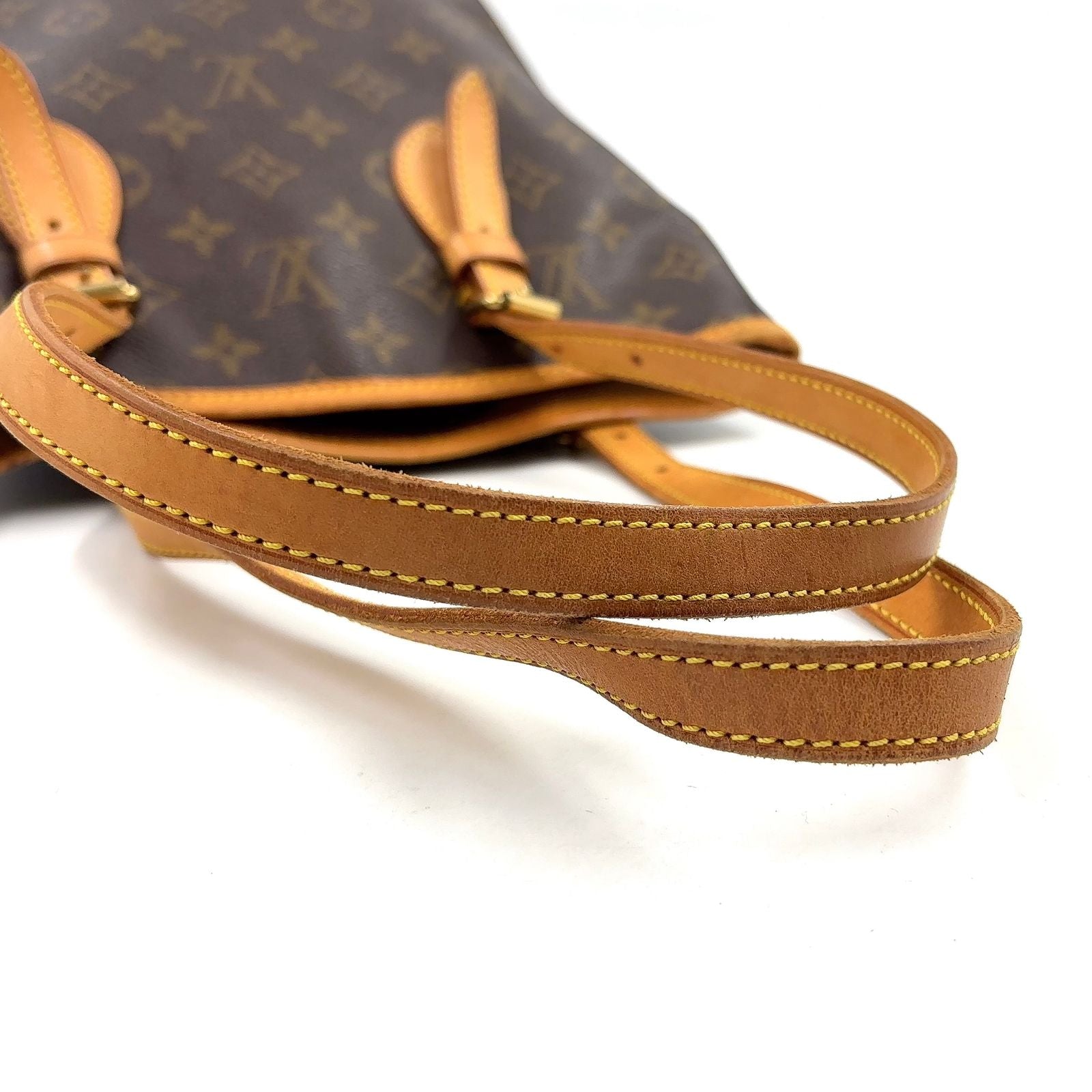 Louis Vuitton Bucket PM Monogram Leather Brown Light Shoulder Bag Gold — view 6
