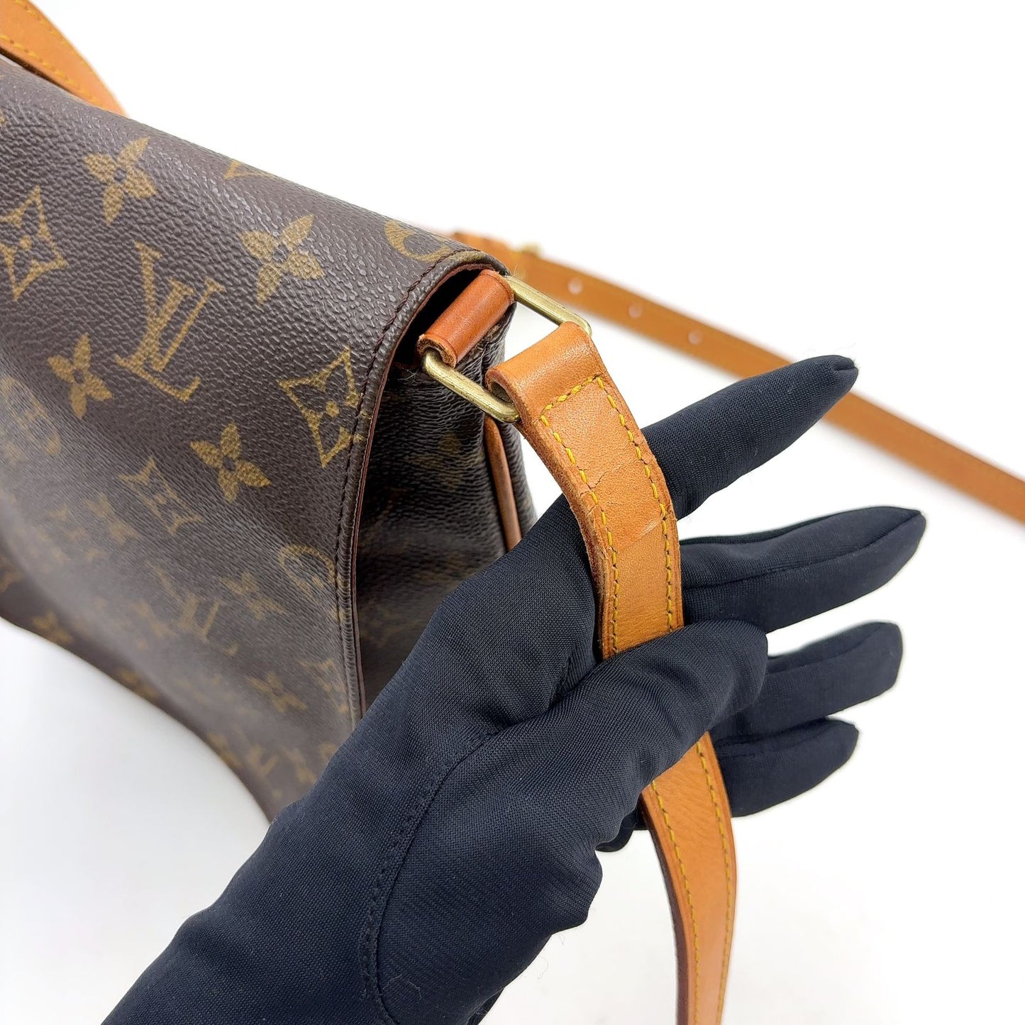 Louis Vuitton Musette Salsa Short Strap Monogram Leather Brown Light Shoulder — view 6