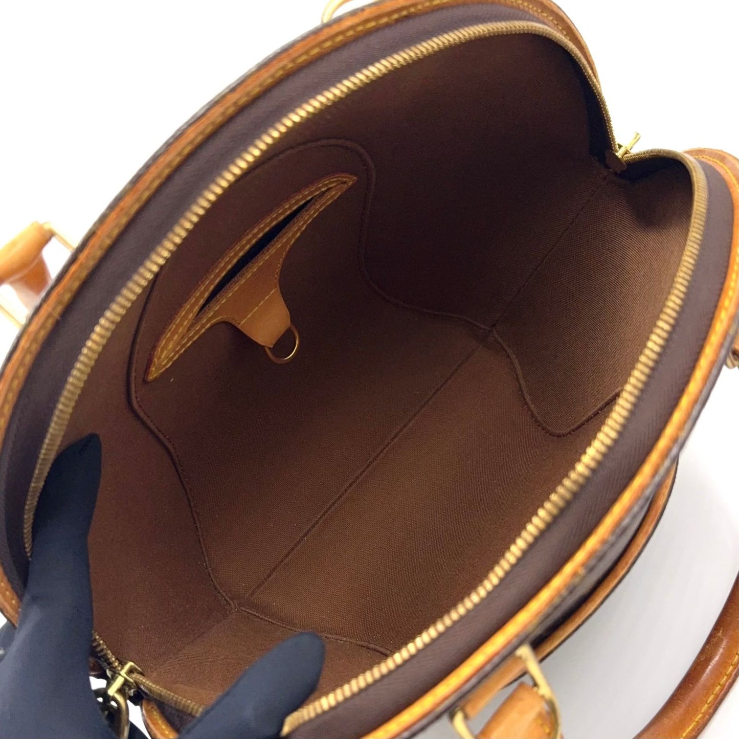 Louis Vuitton Ellipse PM Leather Brown Handbag Gold — view 3