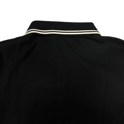 Moncler Polo Shirt Top Cotton Accent Logo Short Sleeve Black L — view 5