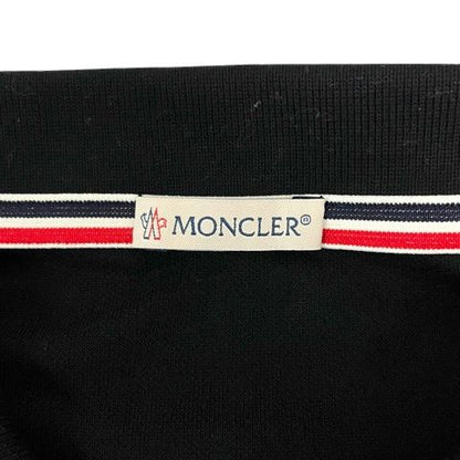Moncler Polo Shirt Top Cotton Accent Logo Short Sleeve Black L — view 3