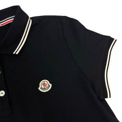 Moncler Polo Shirt Top Cotton Accent Logo Short Sleeve Black L — view 7