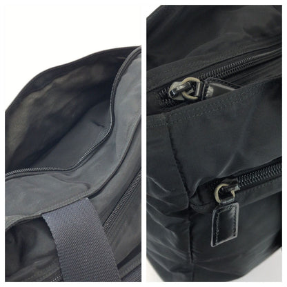 Prada Tessuto Black Silver Nylon Tote Shoulder Bag — view 5