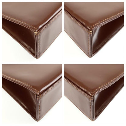 Saint Laurent Vintage Brown Gold Leather Handbag Clutch — view 4