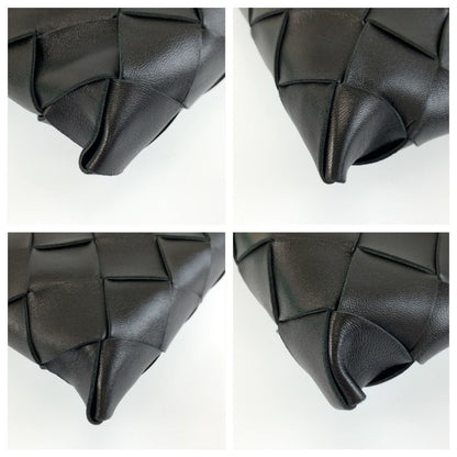 Bottega Veneta Intrecciato Black Silver Leather Clutch — view 3