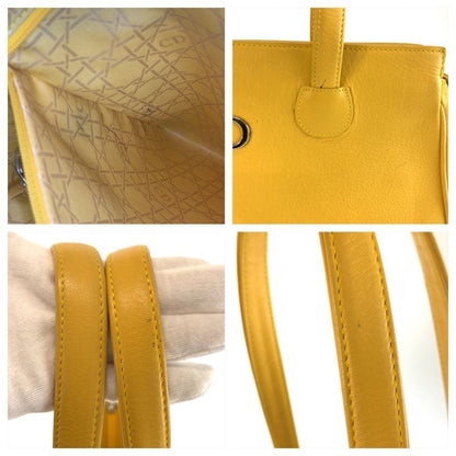 Dior Vintage CD Logo Yellow Tote Shoulder Bag — view 5