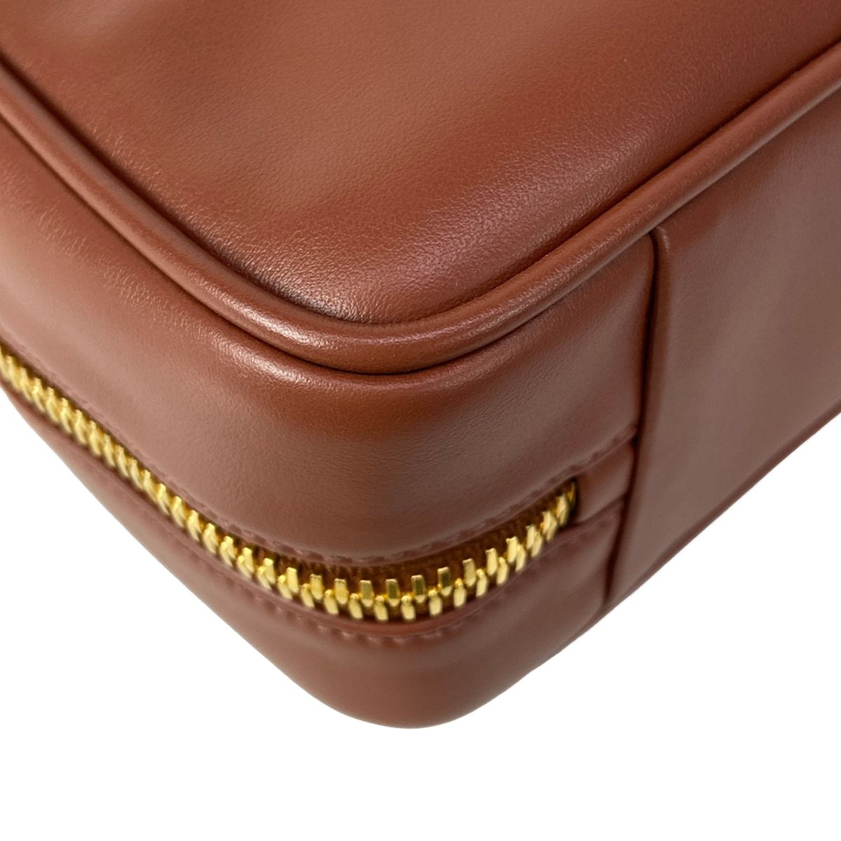 Miu Miu Handbag Beau Leather Bag Cognac Brown Gold — view 7