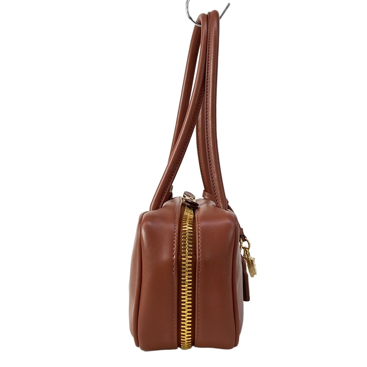 Miu Miu Handbag Beau Leather Bag Cognac Brown Gold — view 2