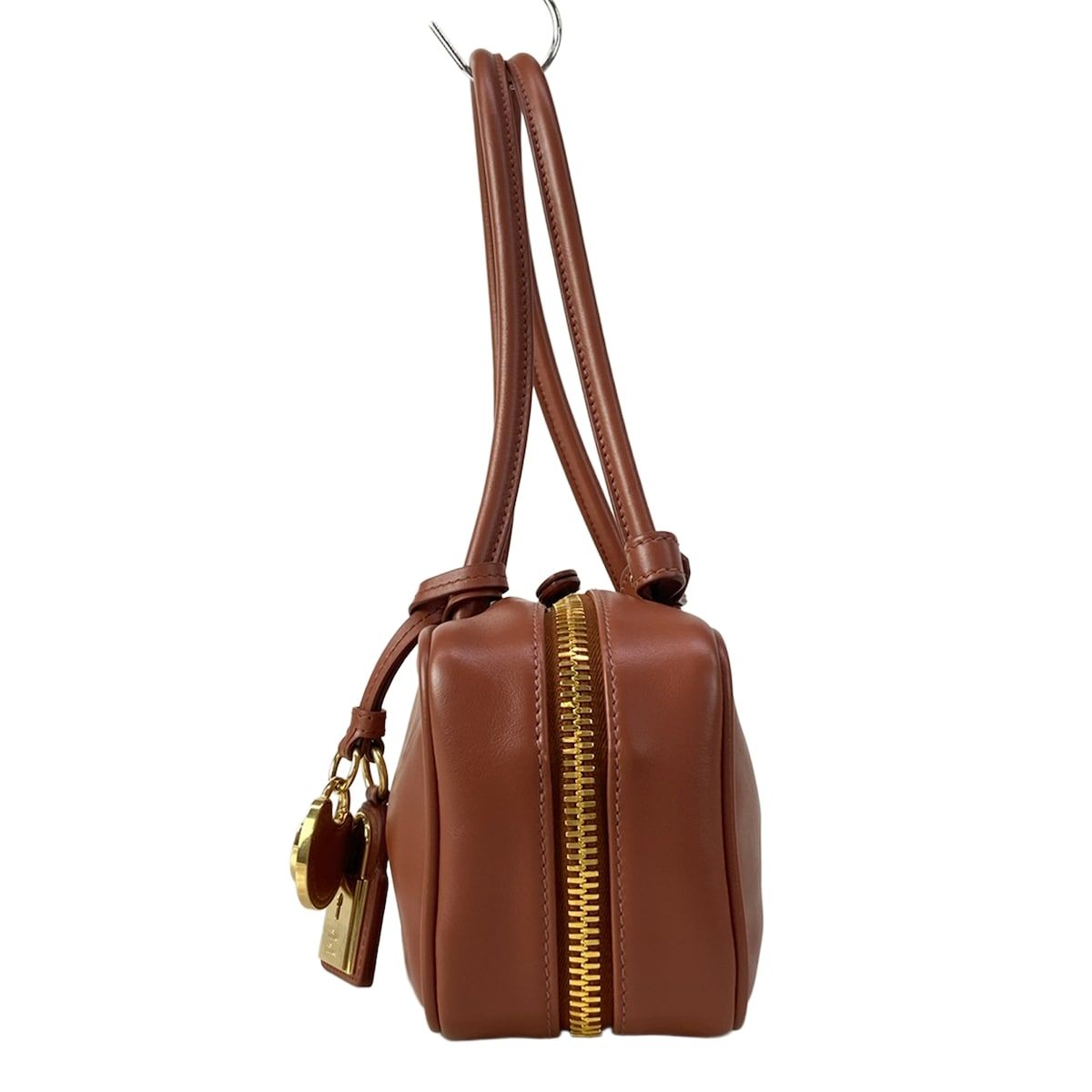 Miu Miu Handbag Beau Leather Bag Cognac Brown Gold — view 4