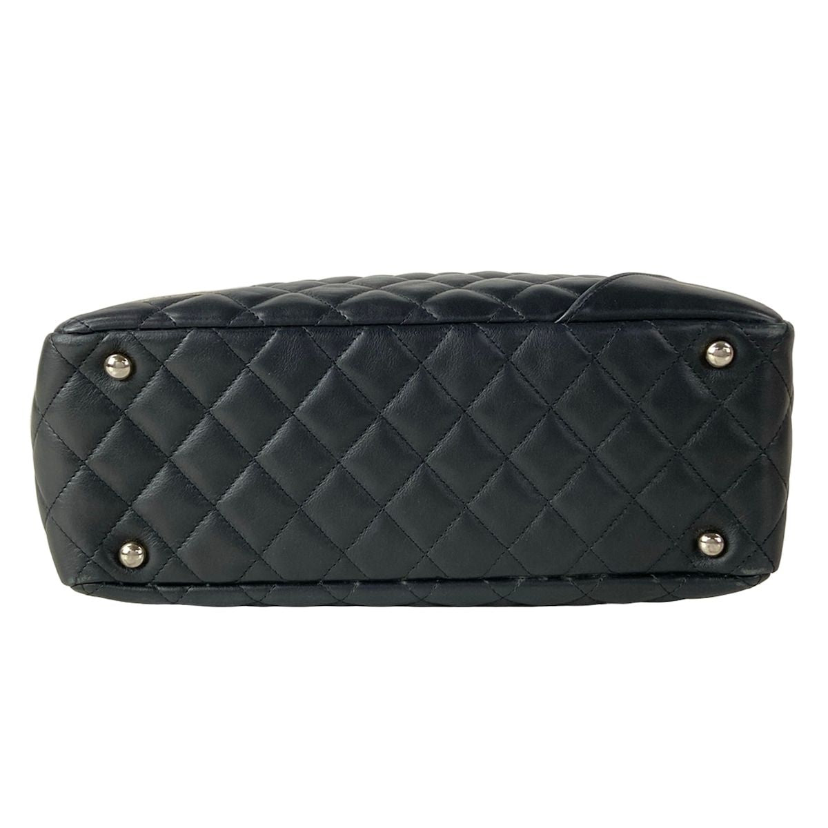 Chanel Shoulder Bag Cambon Line Black White CC Logo Silver Leather — view 5