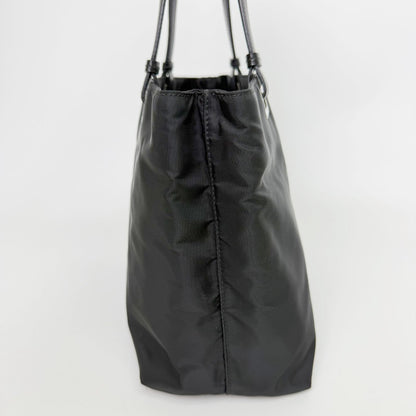 Prada Tessuto Nylon Triangle Logo Tote Bag Black Silver Vintage — view 5