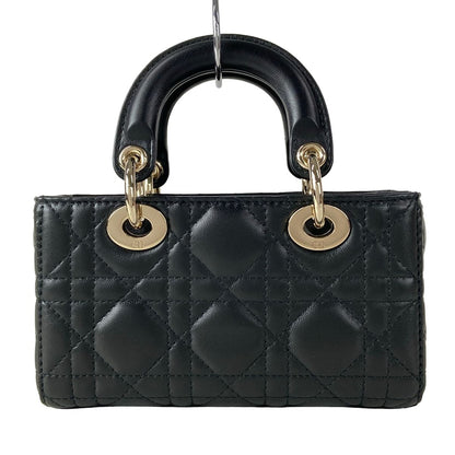 Dior Handbag Lady D-joy Bag Micro Black Gold Cannage — view 3