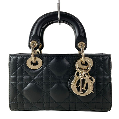 Dior Handbag Lady D-joy Bag Micro Black Gold Cannage