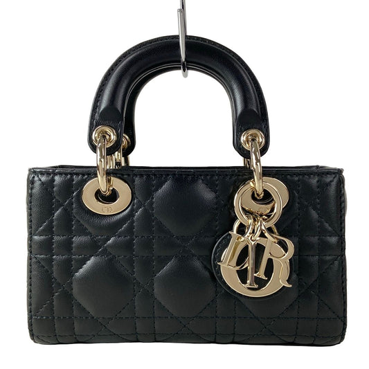 Dior Handbag Lady D-joy Bag Micro Black Gold Cannage