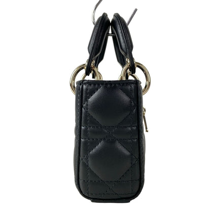 Dior Handbag Lady D-joy Bag Micro Black Gold Cannage — view 2