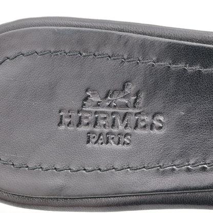Hermes Sandals Black Silver Double Belt Leather — view 5