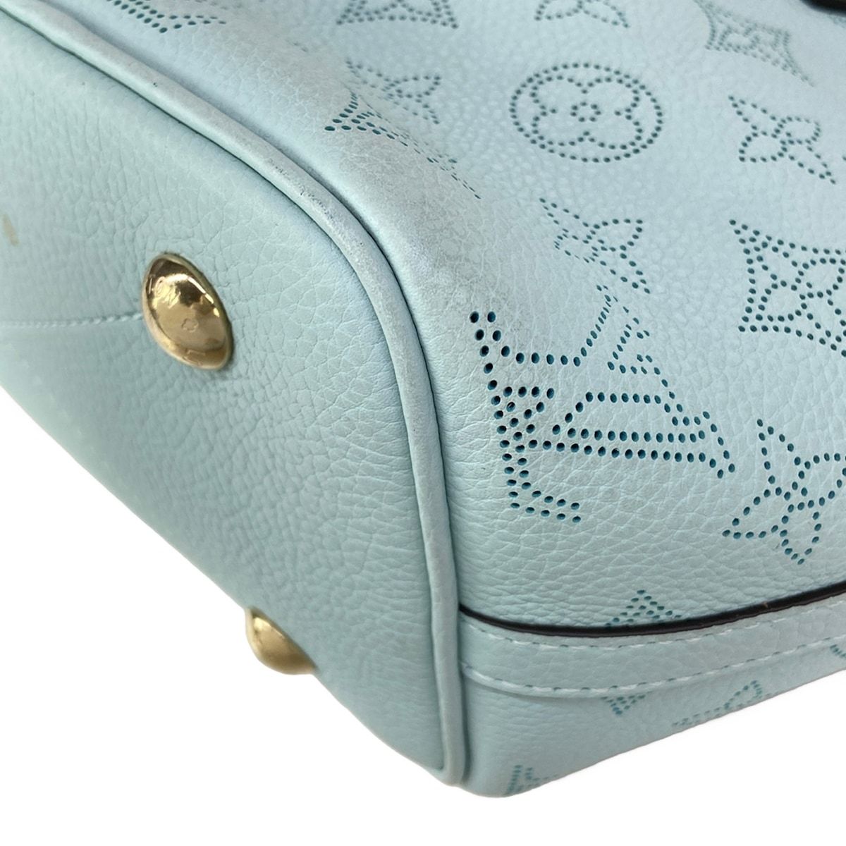 Louis Vuitton Tote Bag Mahina Blossom PM Mineral Blue Leather Cowhide — view 8