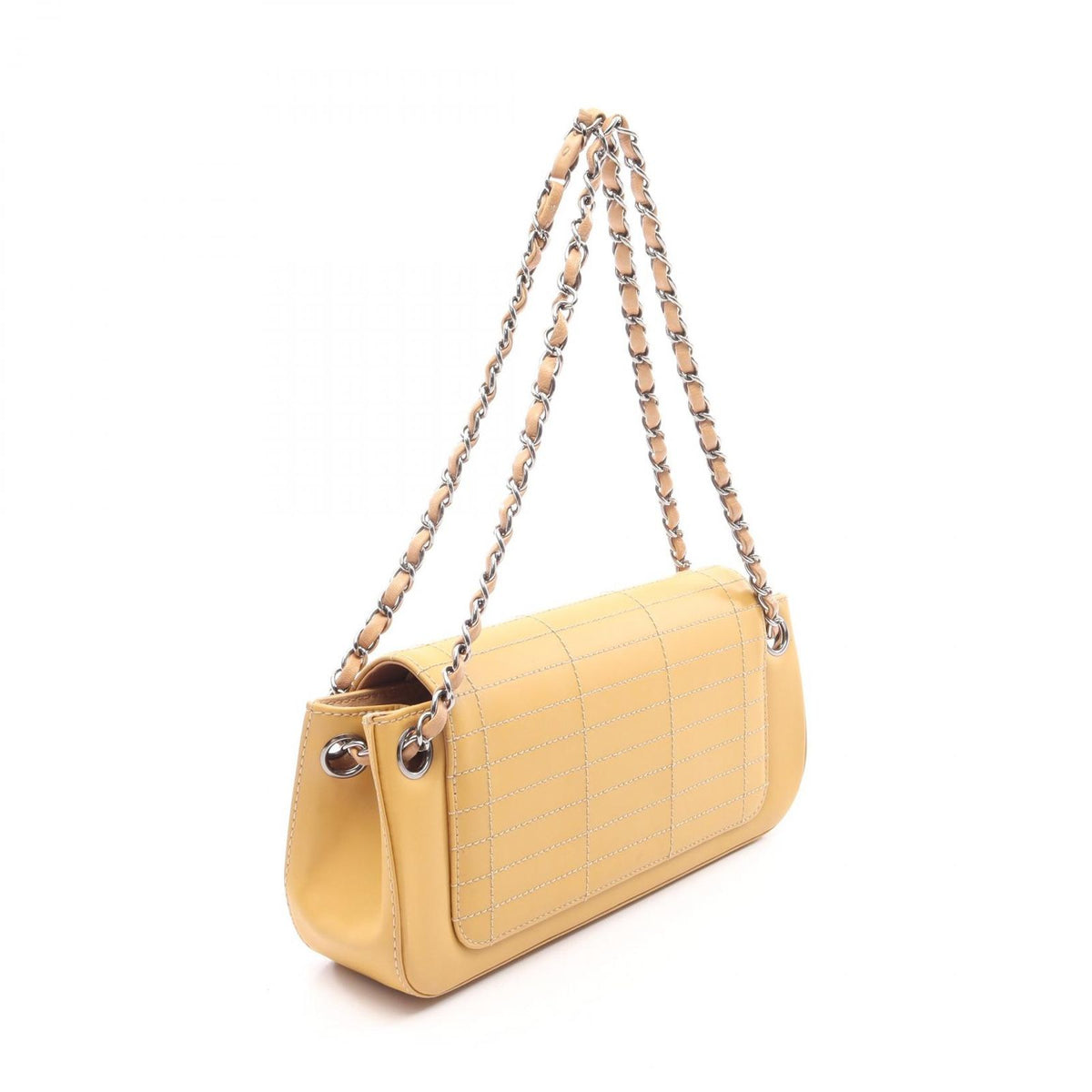 Chanel Shoulder Bag CC Logo Yellow Leather Chain — view 2
