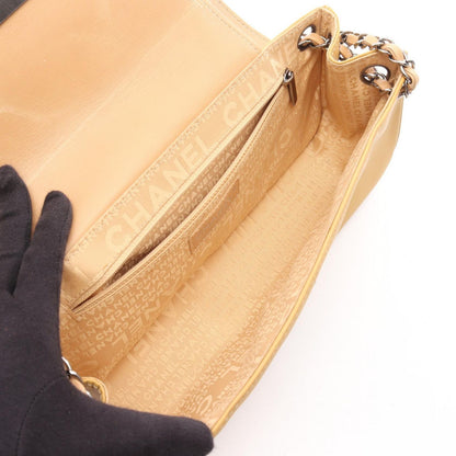 Chanel Shoulder Bag CC Logo Yellow Leather Chain — view 3