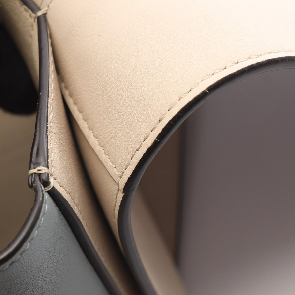 Celine Shoulder Bag Frame Medium Beige Blue Leather — view 7