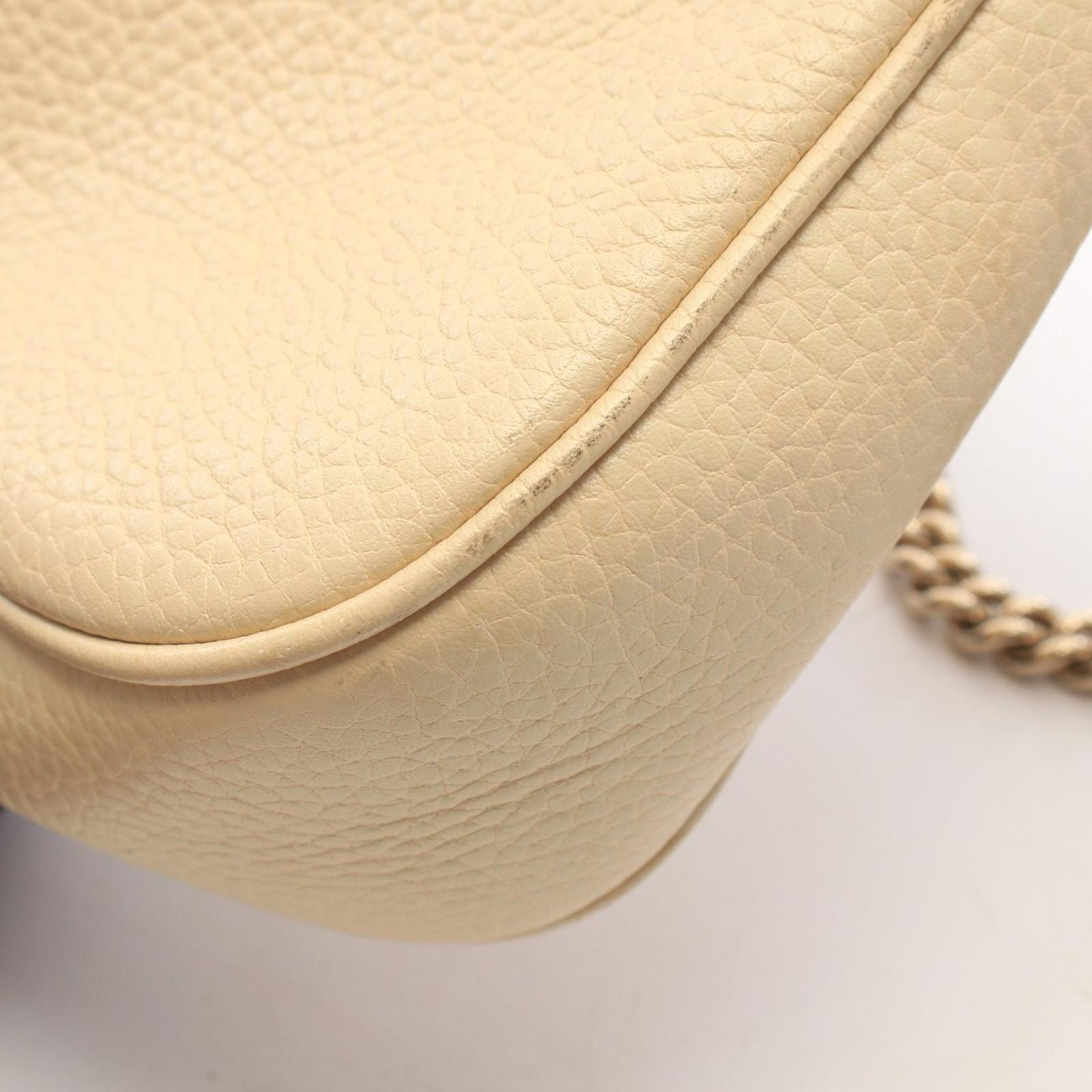 Gucci Shoulder Bag Soho Interlocking G Ivory Leather — view 8