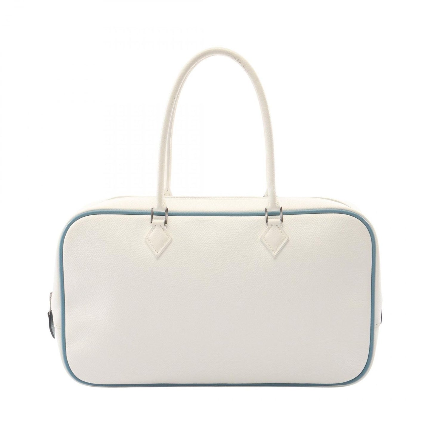 Hermes Handbag Plume Elan White Blue Jean 28