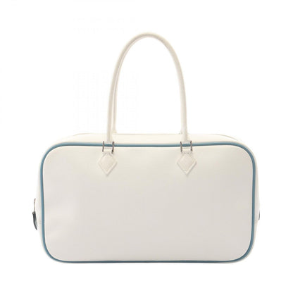 Hermes Handbag Plume Elan White Blue Jean 28
