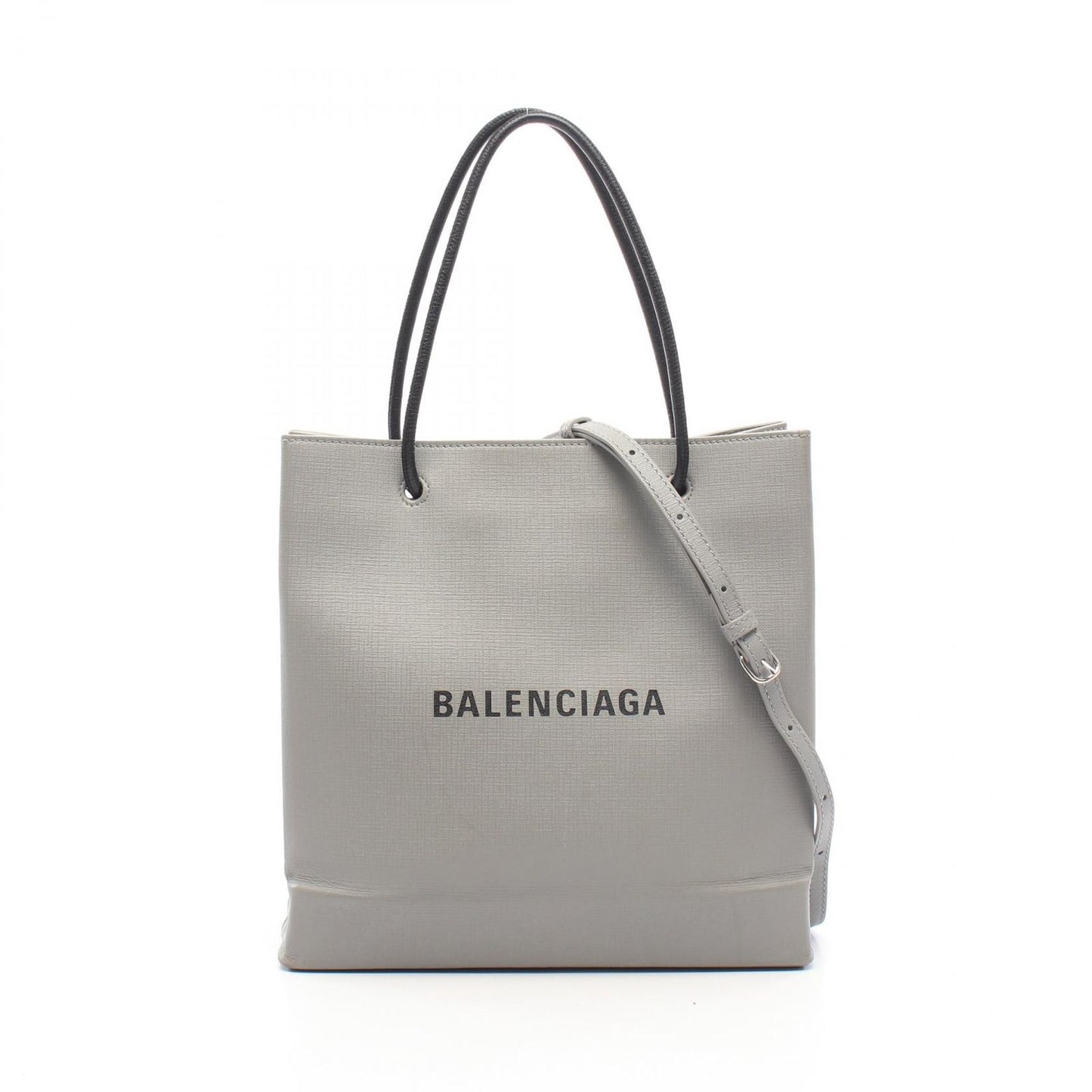 Balenciaga Tote Bag Shopping S Gray Black Leather