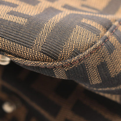 Fendi Tote Zucca Brown Black Canvas Leather Handbag — view 7
