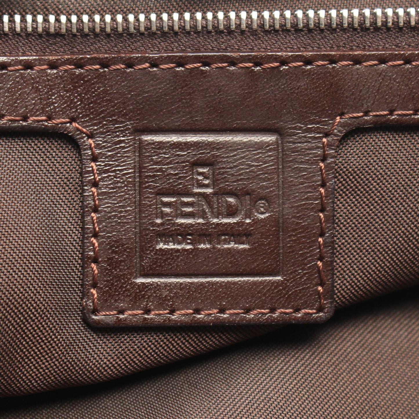Fendi Tote Zucca Brown Black Canvas Leather Handbag — view 4