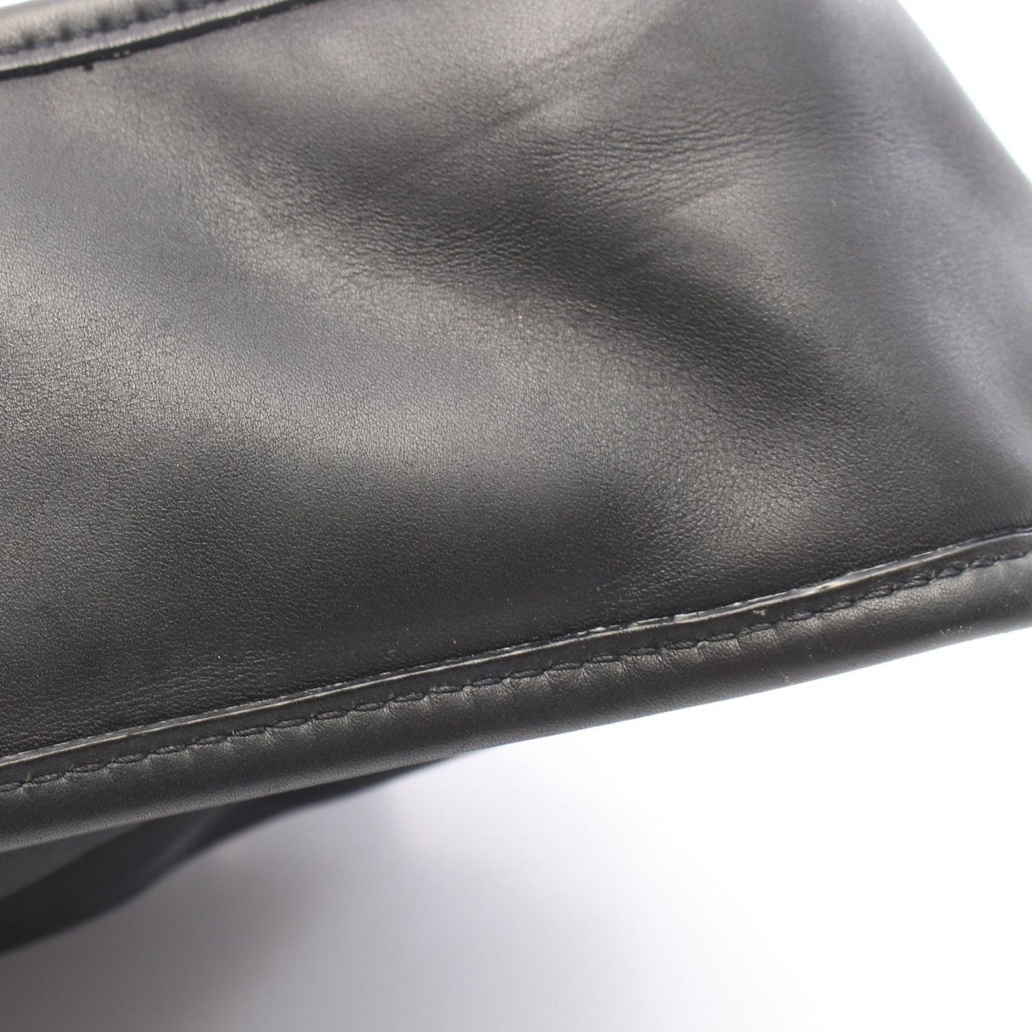 Prada Shoulder Bag Triangle Plate Black Nylon Leather Logo — view 7