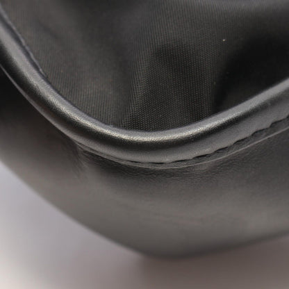 Prada Shoulder Bag Triangle Plate Black Nylon Leather Logo — view 5