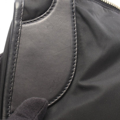 Prada Shoulder Bag Triangle Plate Black Nylon Leather Logo — view 8