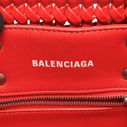 Balenciaga Handbag Bistro XXS Strap Basket 2-Way Metallic Red Patent Bag — view 4
