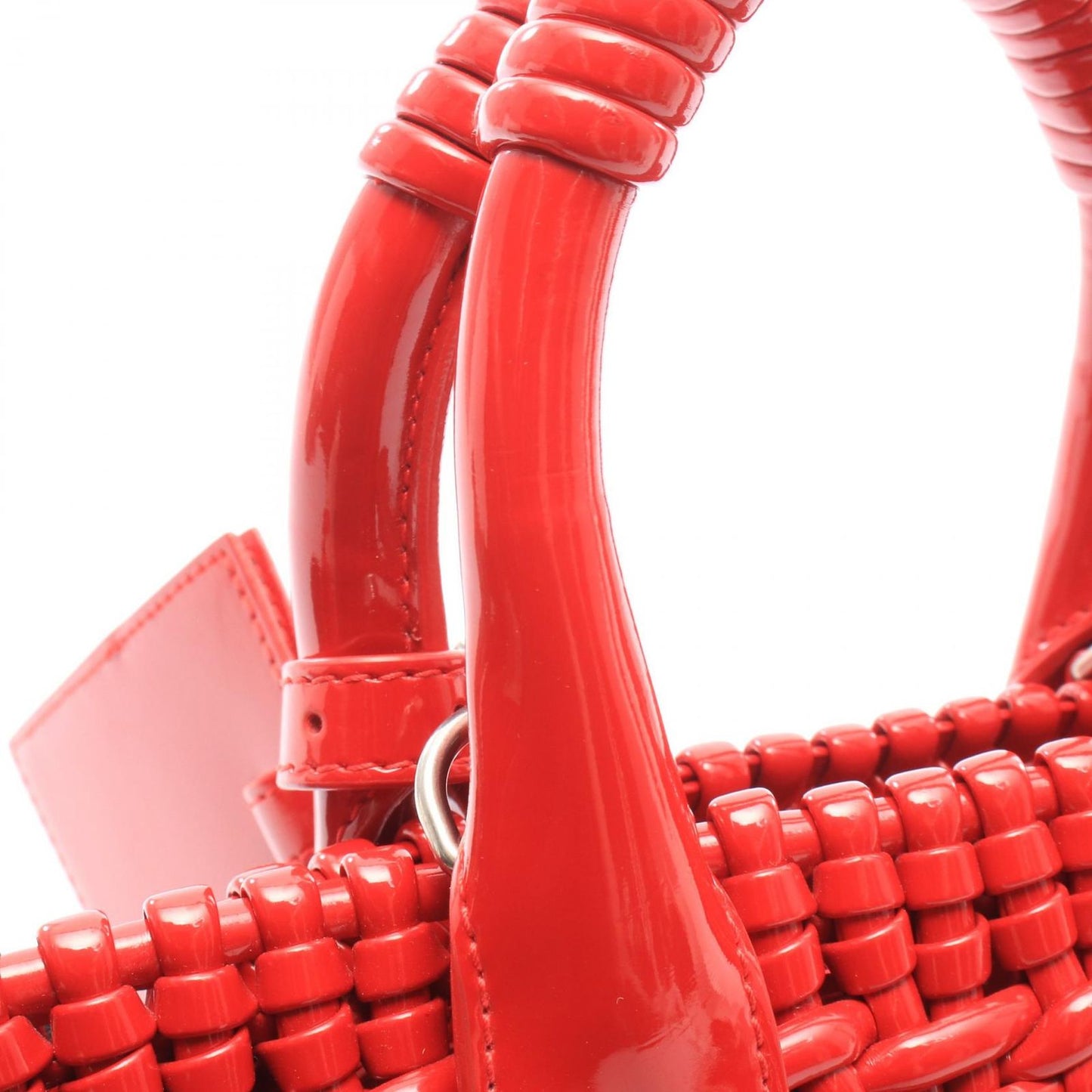 Balenciaga Handbag Bistro XXS Strap Basket 2-Way Metallic Red Patent Bag — view 5