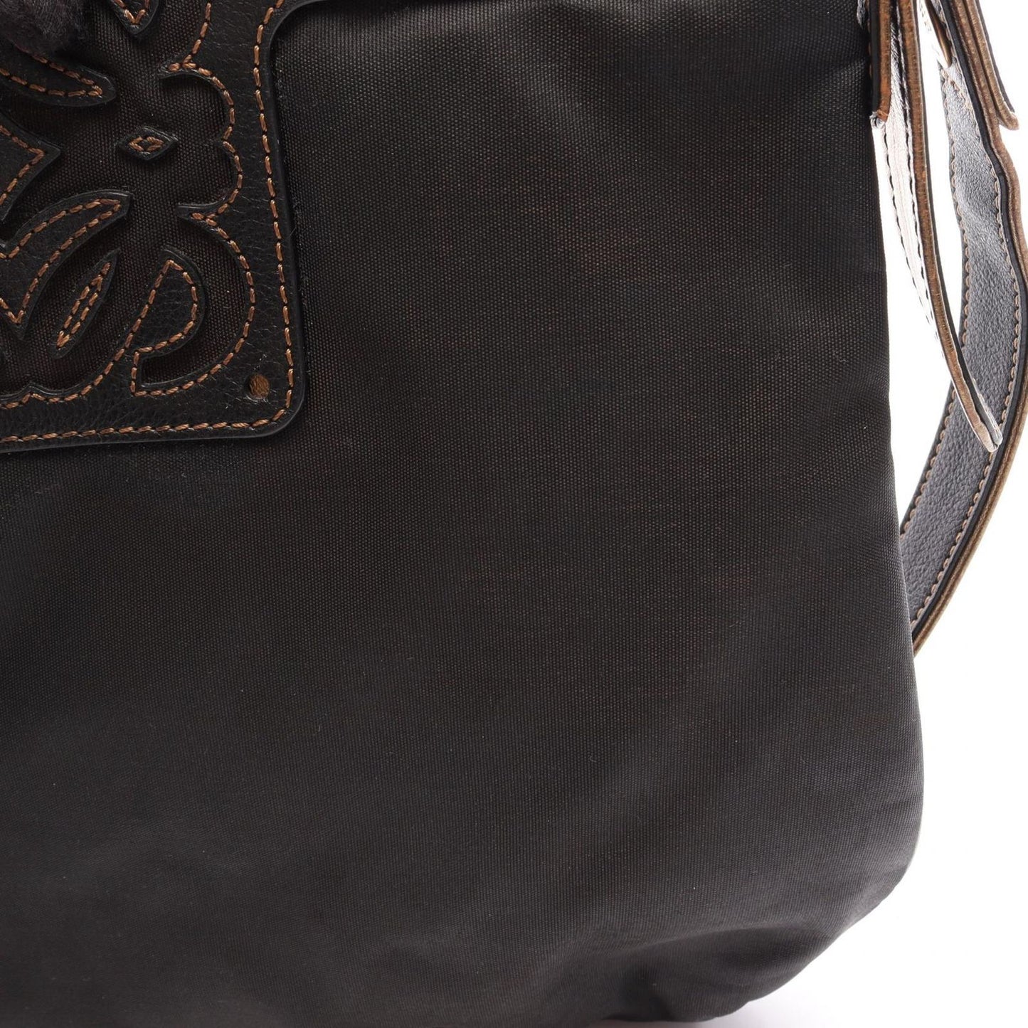 Loewe Shoulder Bag Anagram Black Gold Nylon Leather — view 8