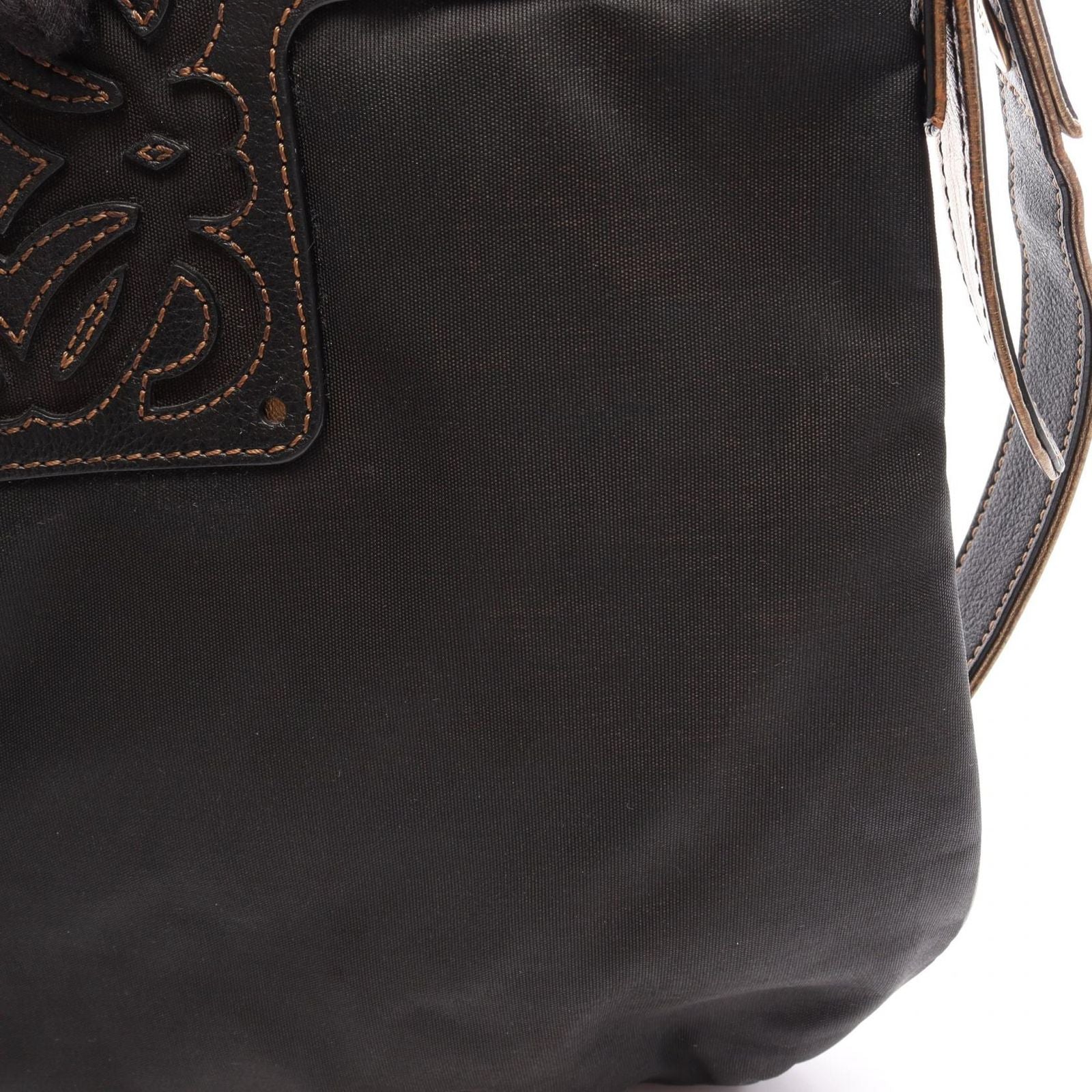 Loewe Shoulder Bag Anagram Black Gold Nylon Leather — view 8