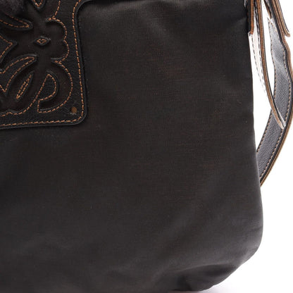 Loewe Shoulder Bag Anagram Black Gold Nylon Leather — view 8