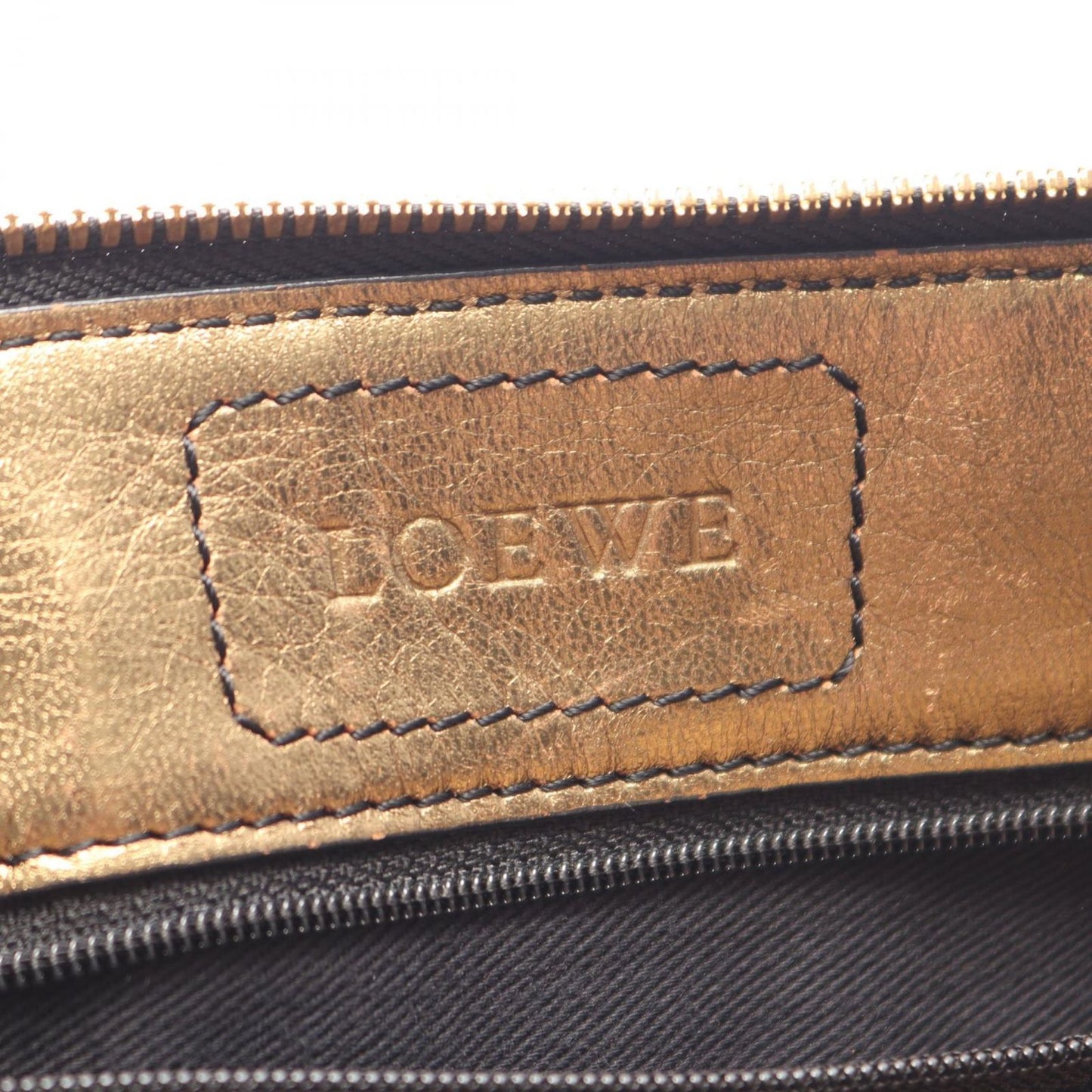 Loewe Shoulder Bag Anagram Black Gold Nylon Leather — view 4