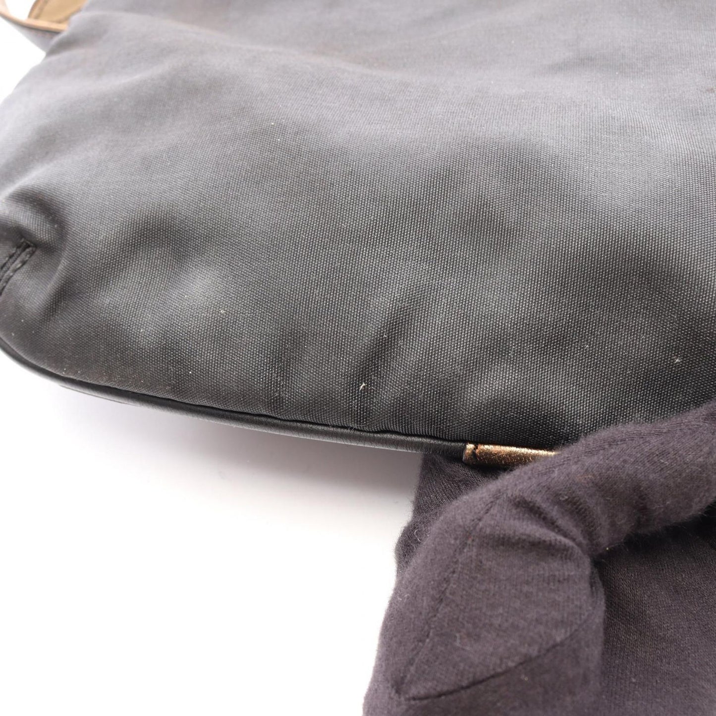 Loewe Shoulder Bag Anagram Black Gold Nylon Leather — view 6