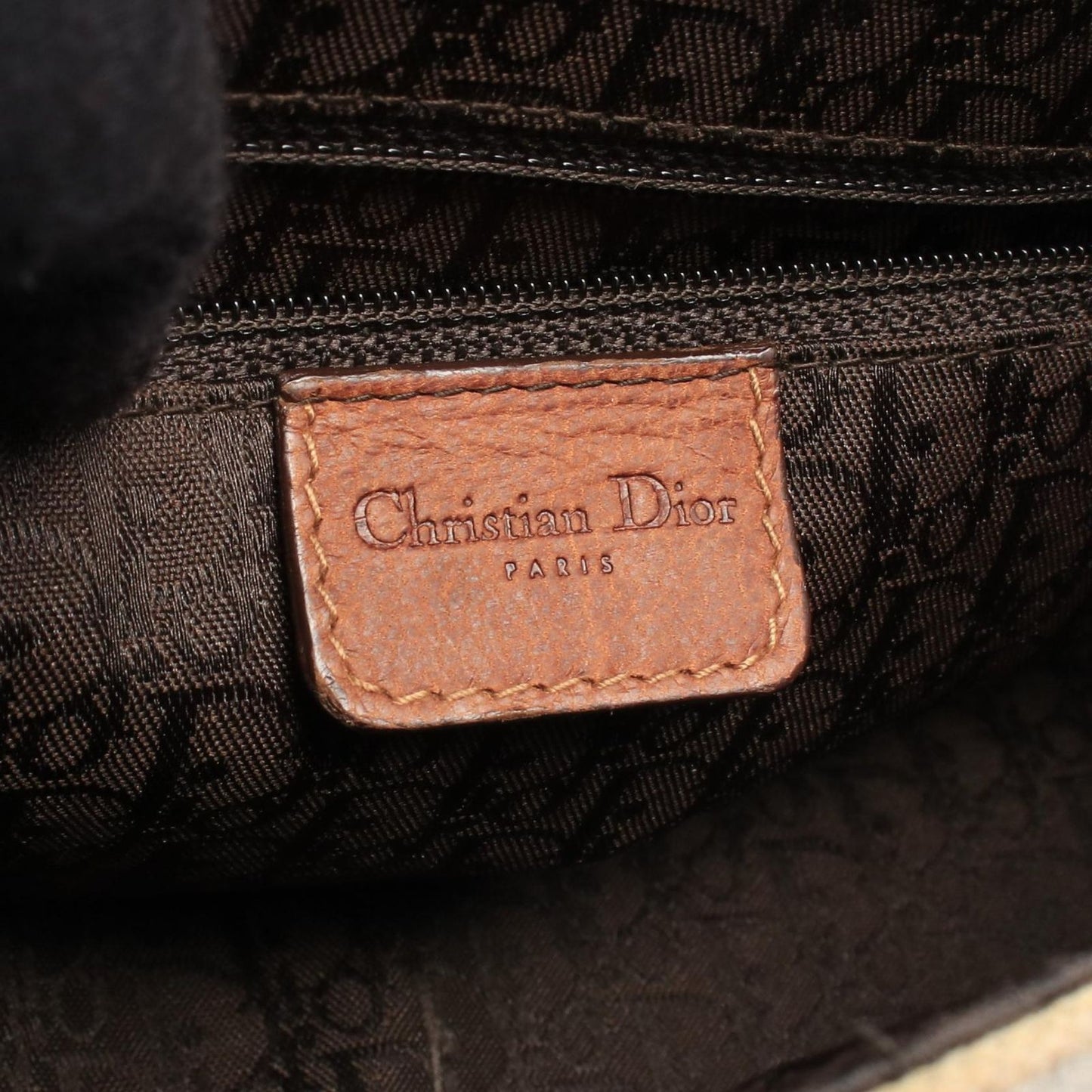 Dior Shoulder Bag Street Chic Ivory Brown Canvas Leather — view 4