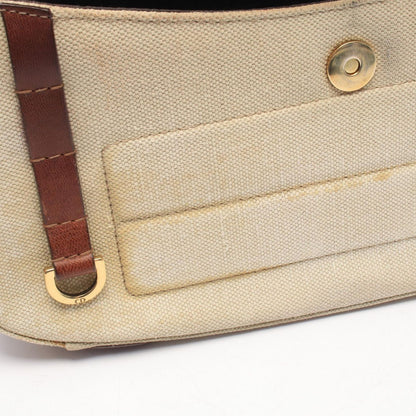 Dior Shoulder Bag Street Chic Ivory Brown Canvas Leather — view 6