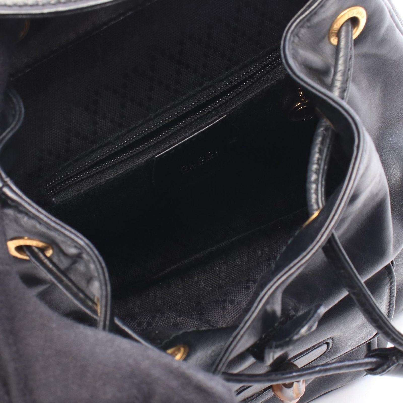 Gucci Backpack Bamboo 003 Black Leather — view 3