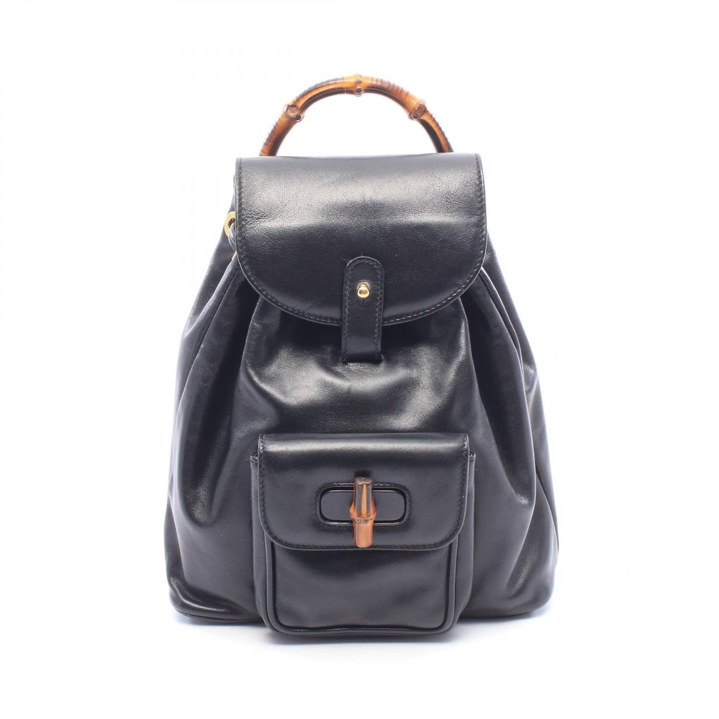 Gucci Backpack Bamboo 003 Black Leather
